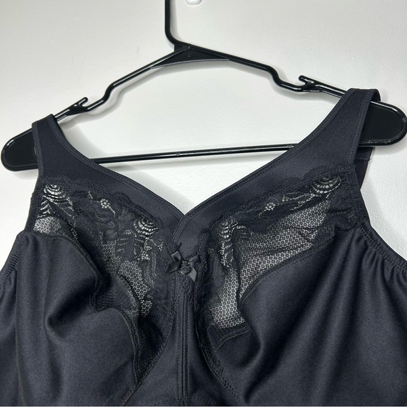Glamorise Elegant Black Lace Women's Bra with Adjustable Straps Size 48F. - Picture 4 of 13